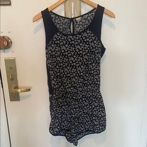 Paper Crane Black and White Floral Romper